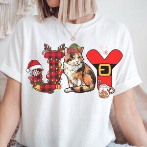 Cat Winter T-shirt Christmas Cat Lover Shirt, Calico Cat Mom Tee